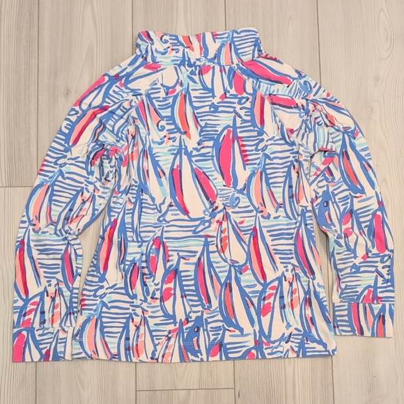 Lilly Pulitzer Skipper Popover Red Right Return Size Medium 🛞⛵🌊 - Picture 4 of 13